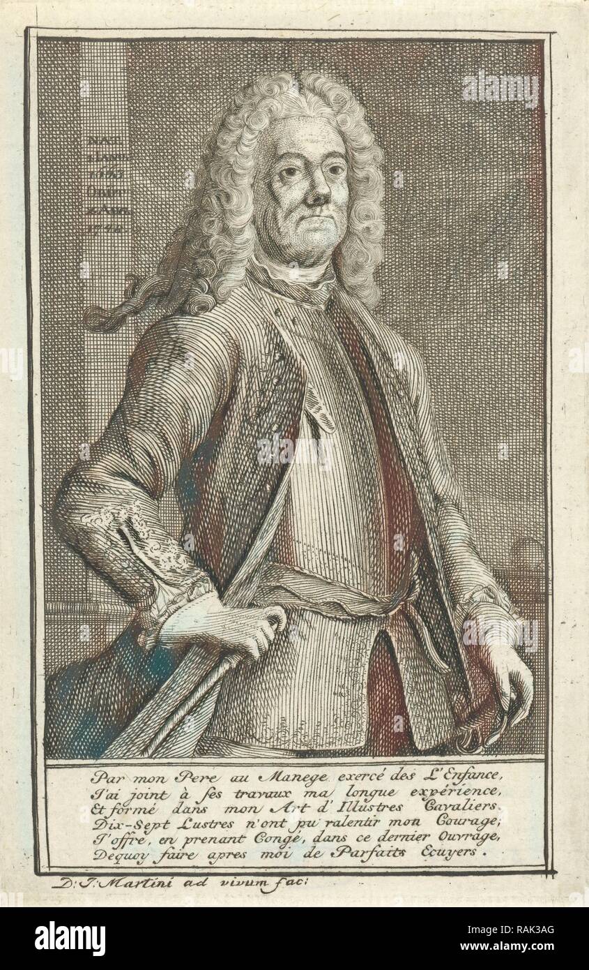 Portrait of Gaspar Saunier, David Johannes Martini, 1744 - 1748. Reimagined by Gibon. Classic art with a modern twist reimagined Stock Photo