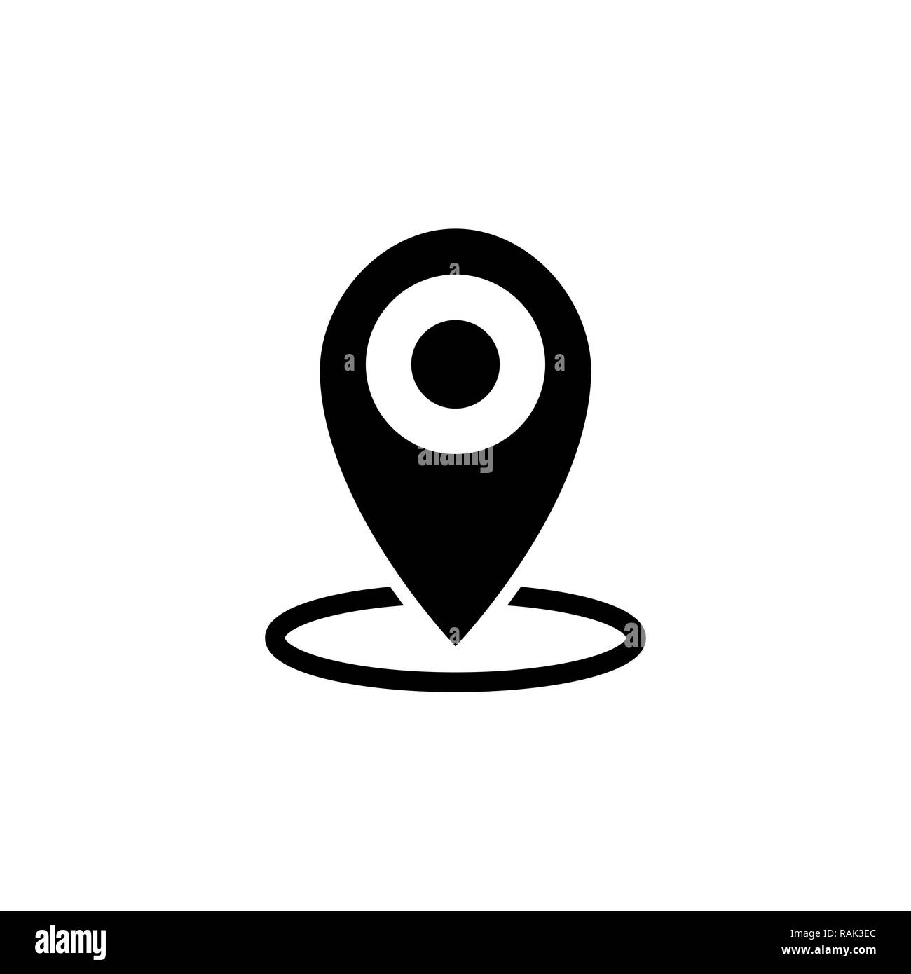 Location icon vector. Pin sign Isolated on white Stock Vector