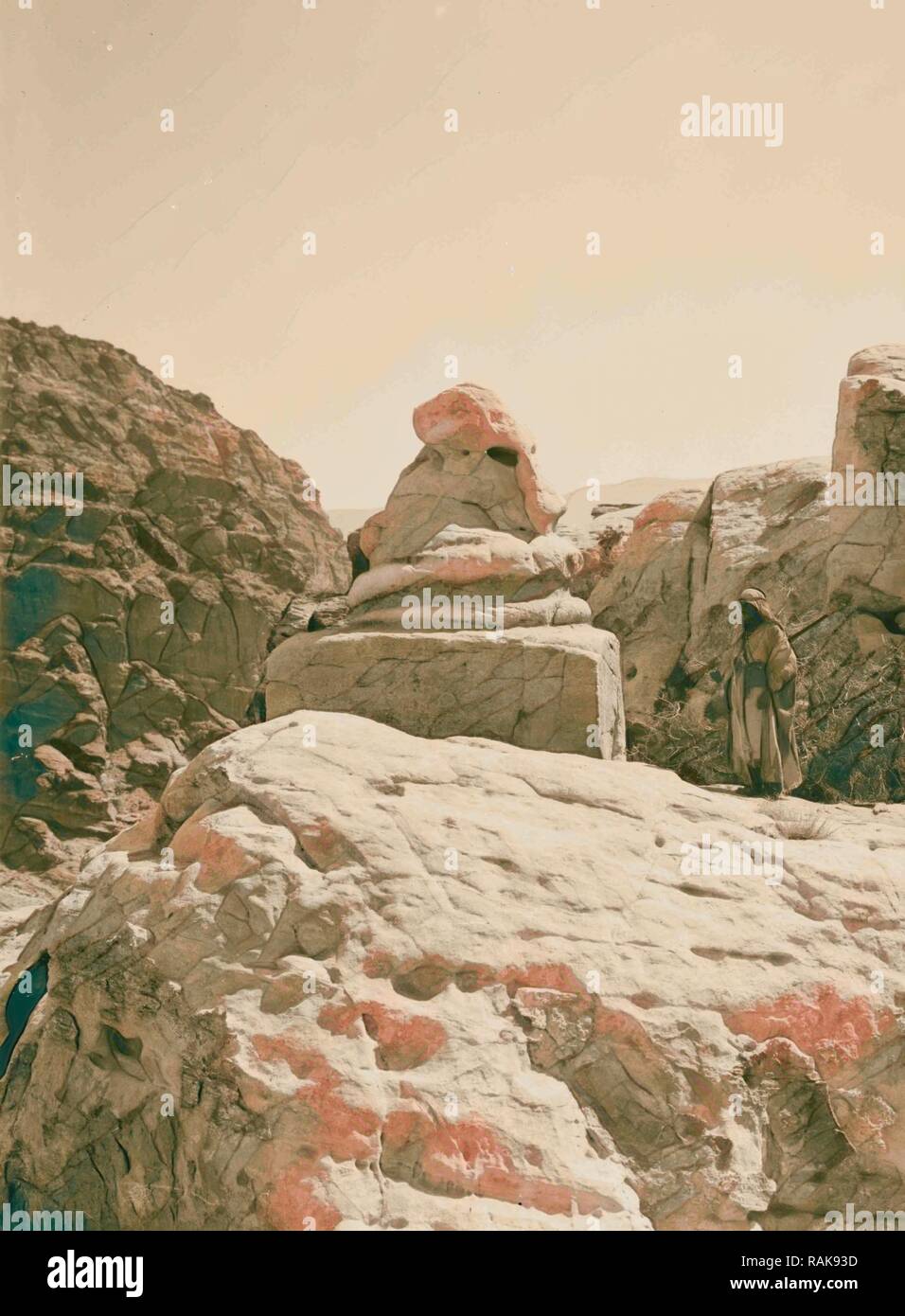 Petra in Transjordan, Tomb with snake 1900, Jordan, Petra (Extinct city