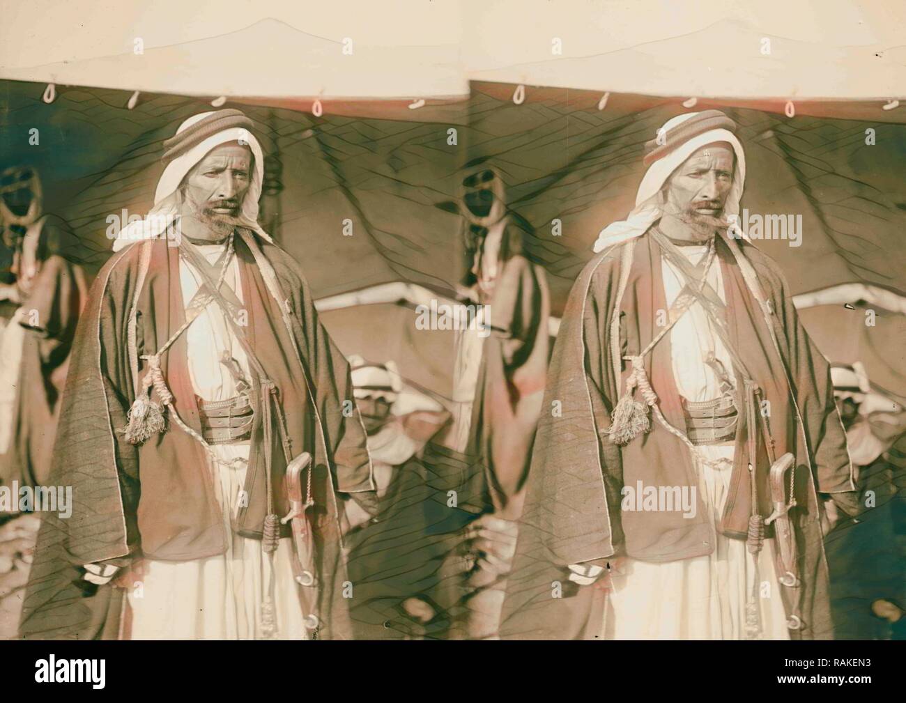 Sir Herbert Samuel's second visit to Transjordan, etc. Oudi Abou Tai, the  famous Bedouin sheikh. 1921, Jordan reimagined Stock Photo - Alamy