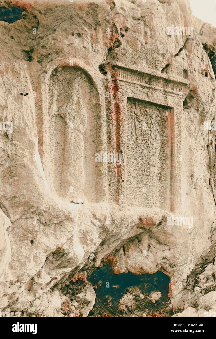 Beirut. Ancient sculptures and inscriptions at Dog River 1900, Lebanon