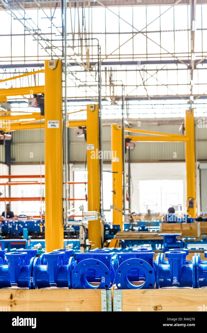 Johannesburg, South Africa - September 7 2016: Industrial Valve Manufacturing and Assembly Factory Facility Stock Photo