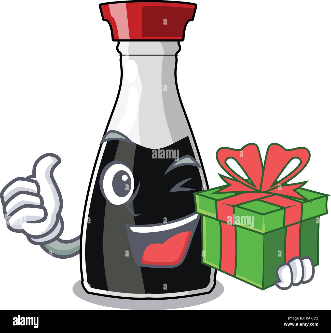 With gift soy sauce bottle in cartoon shape Stock Vector Image & Art