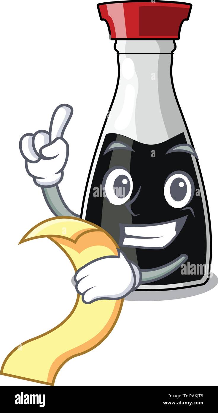 With menu soy sauce bottle in cartoon shape Stock Vector Image & Art