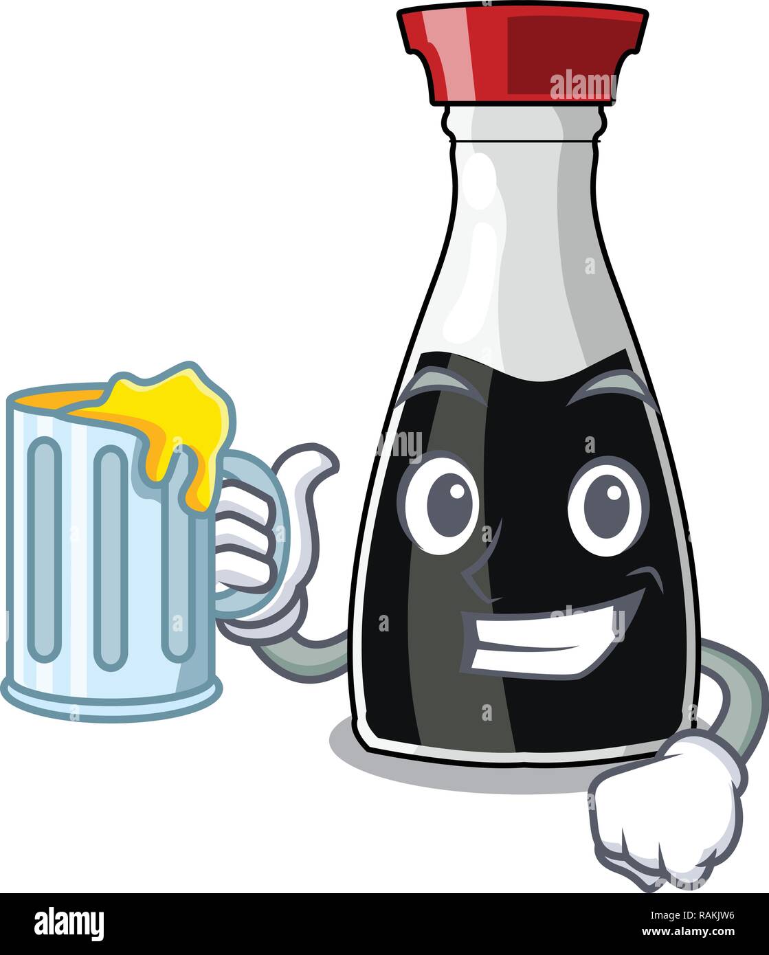 With juice soy sauce bottle in cartoon shape Stock Vector Image & Art