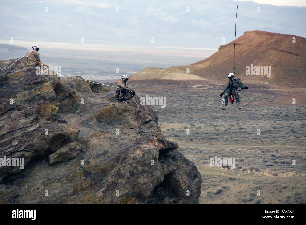 FALLON, Nev. (Feb. 10, 2017) Sailors assigned to the search and rescue ...