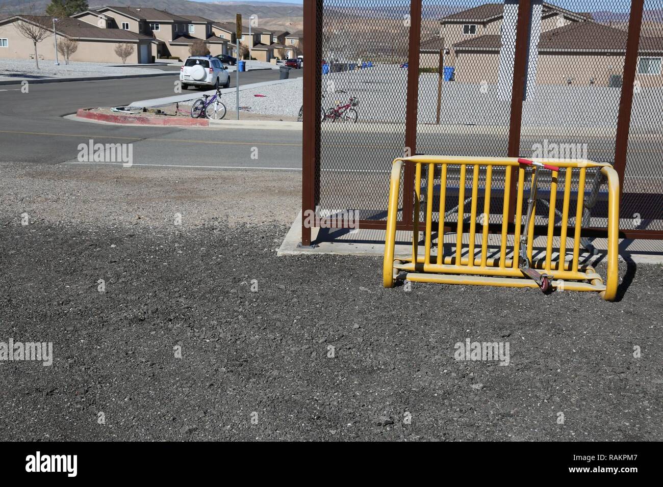 Despite  easy  access  to  a  bicycle  rack  where  children  can  secure  their    property prior to taking the school bus at the intersection of Montezuma and Inchon streets, bikes, skateboards, and scooters are left unsecured in the Desert View Estates housing area board MCLB Barstow, making a tempting target for thieves, Feb. 14. Stock Photo