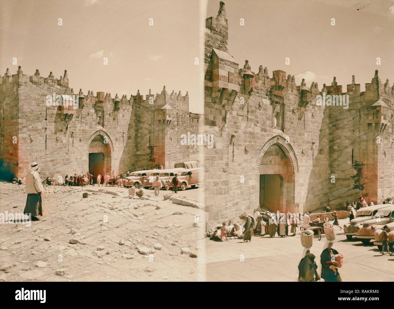 Damascus Gate, Jerusalem. 1925, Israel. Reimagined by Gibon. Classic
