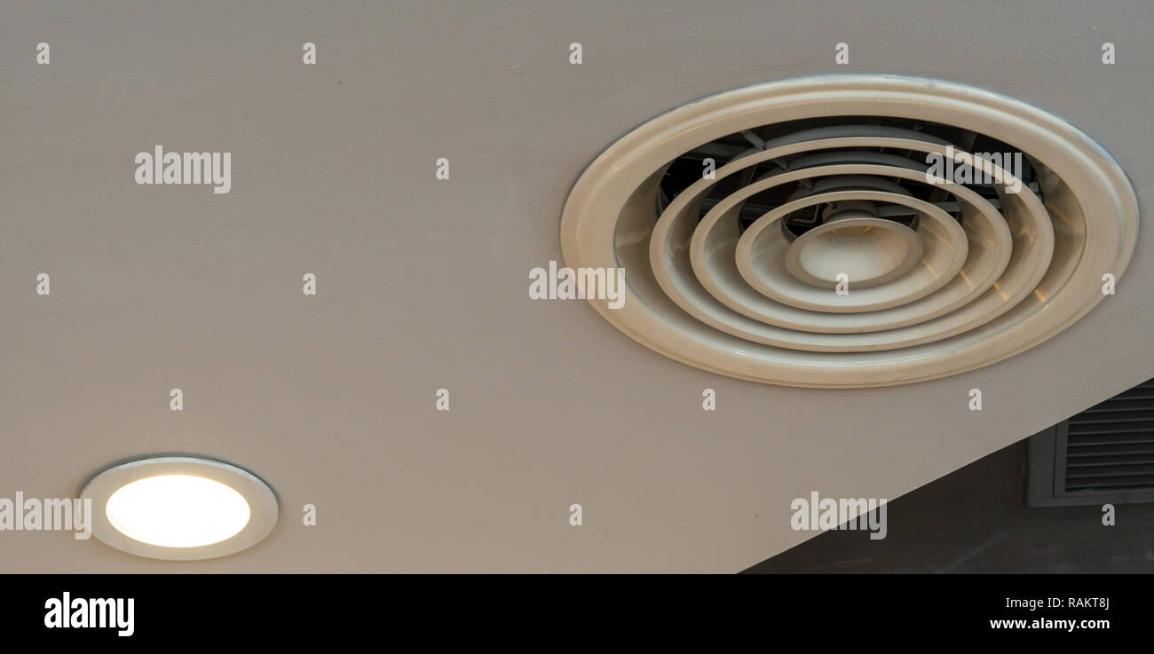 Air Duct On Ceiling In The Mall Or Hospital Air Conditioner