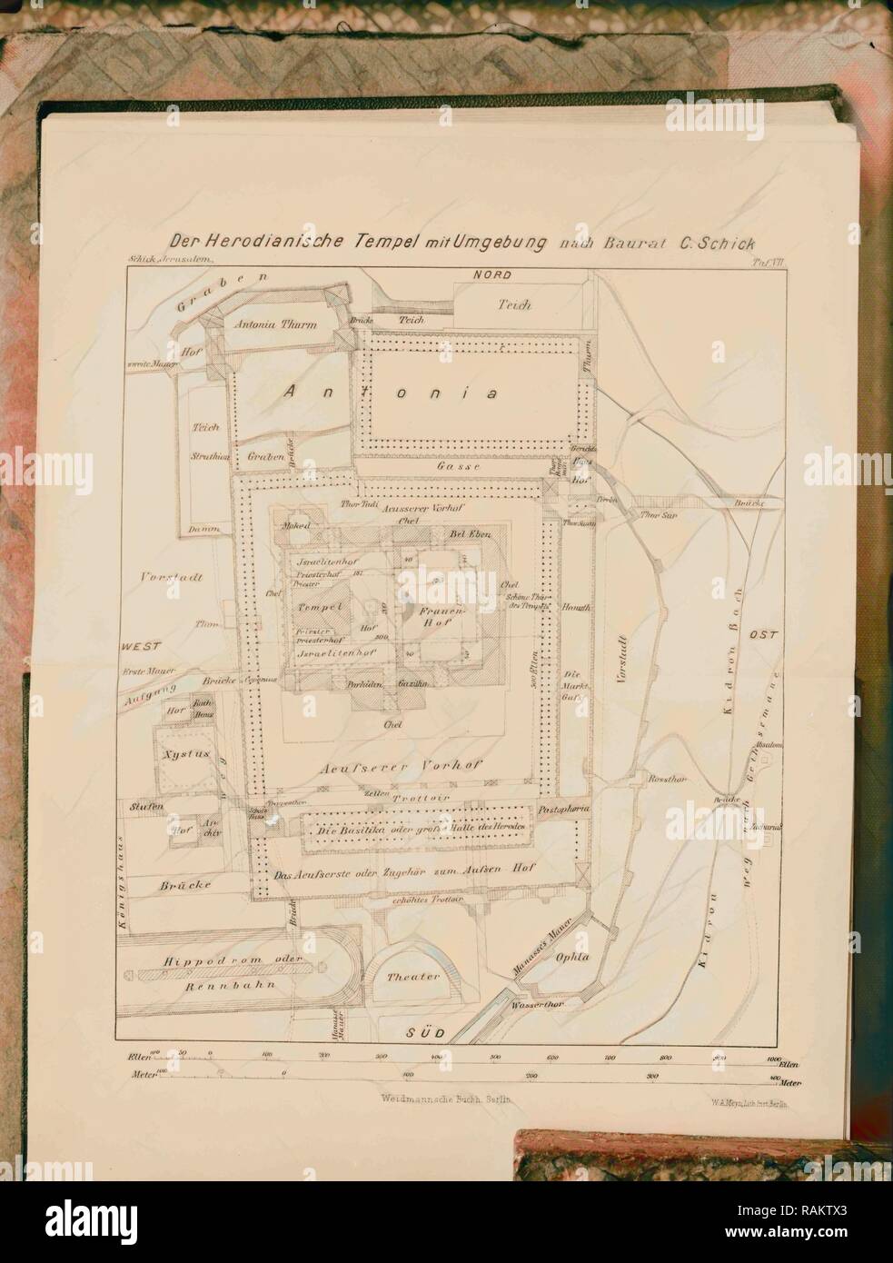 Ground Plan Of Herod S Temple Environment According To Dr Schick 1934 Jerusalem Israel Stock Photo Alamy