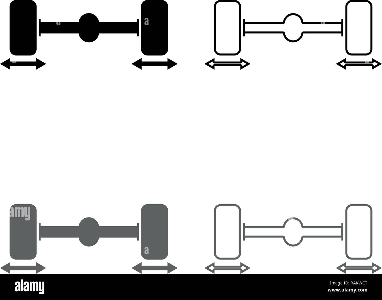 Fix car wheels Computer wheel balancer icon set grey black color vector