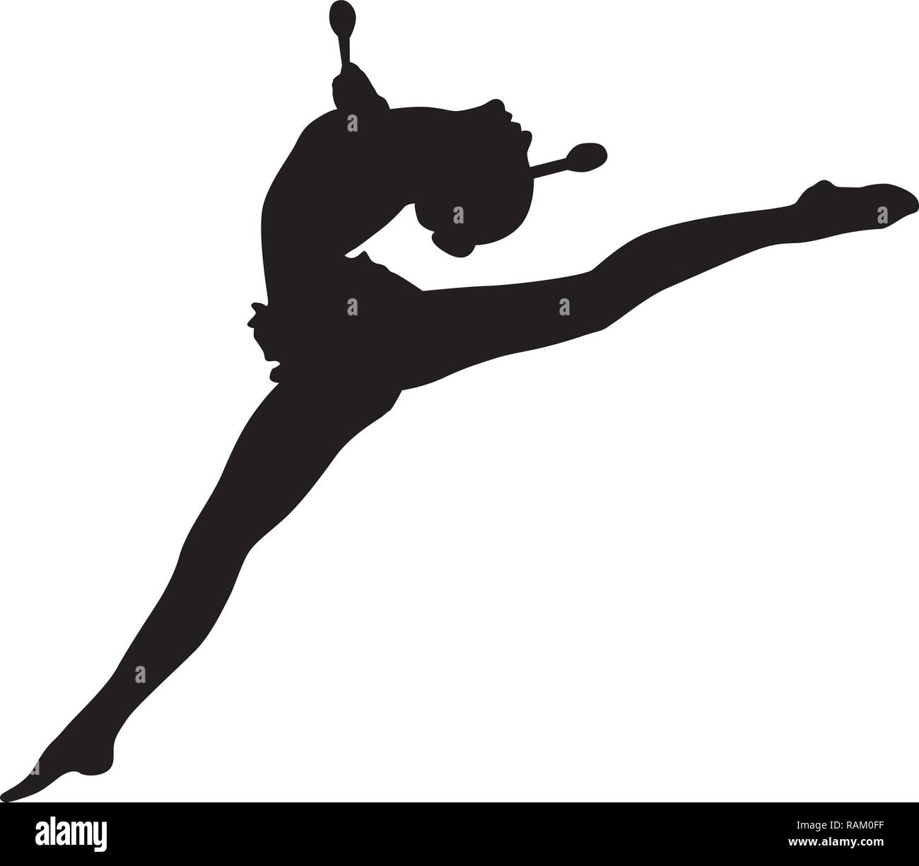 Rhythmic gymnastics woman ball silhouette hires stock photography and
