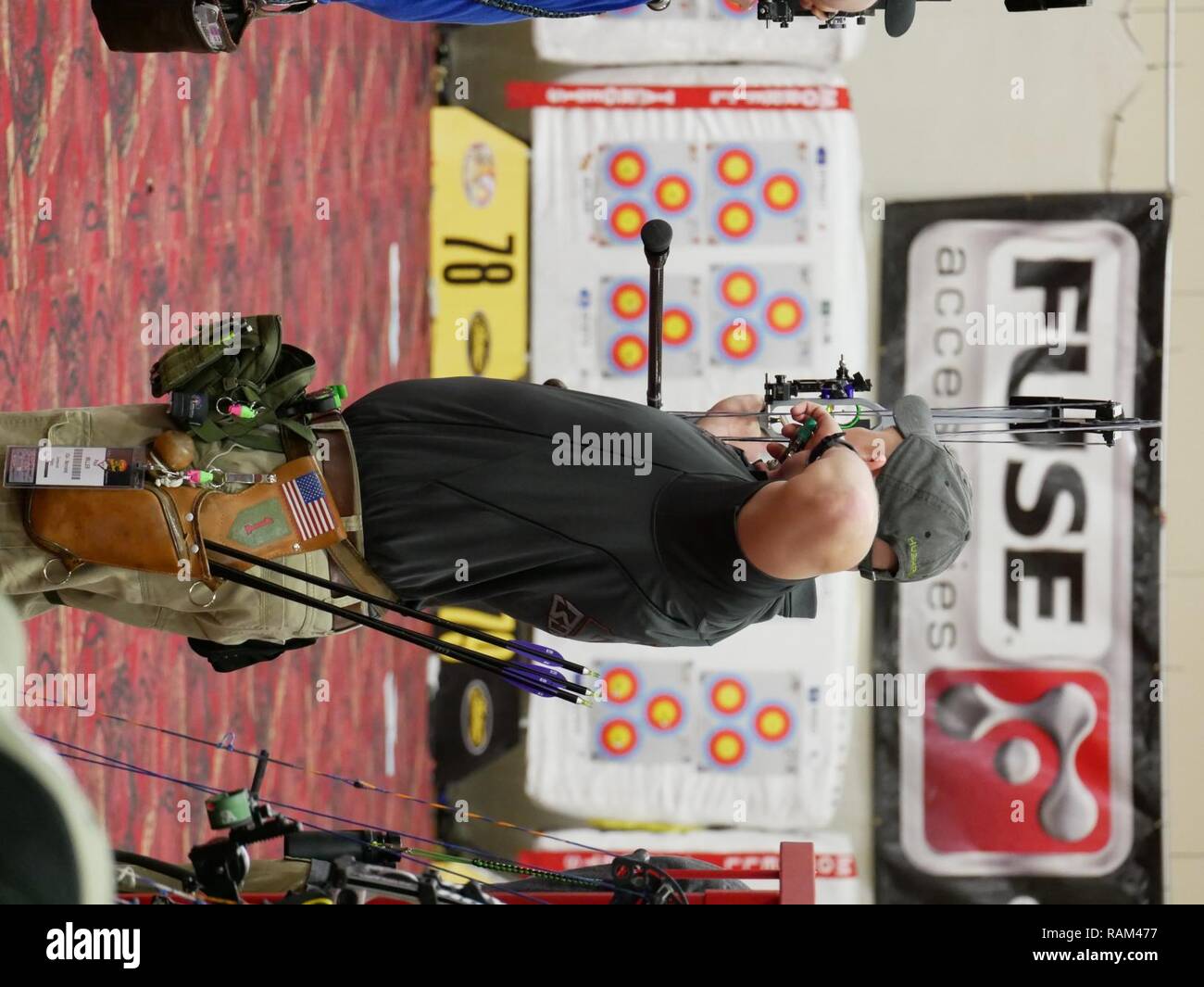 Sgt. 1st Class Paul Miller of Fort Detrick proves his archery skills at