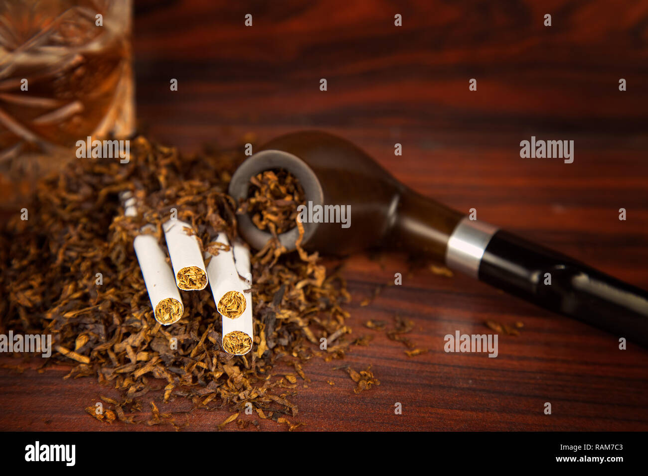Unhealthy Addiction Nicotine Tobacco Pipe Cigar Photo Stock Photo Alamy