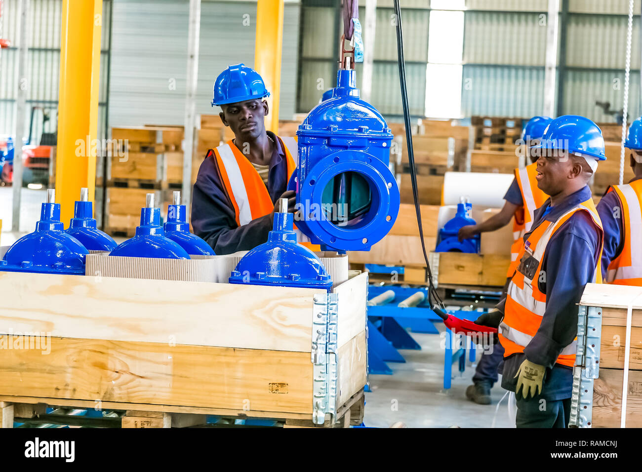 Johannesburg, South Africa - September 7 2016: Industrial Valve Manufacturing and Assembly Factory Facility Stock Photo