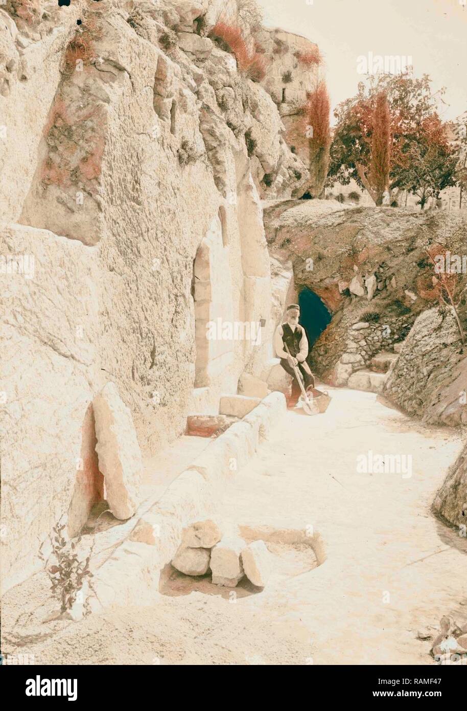 The Garden Tomb, exterior. 1898, Jerusalem, Israel. Reimagined by Gibon