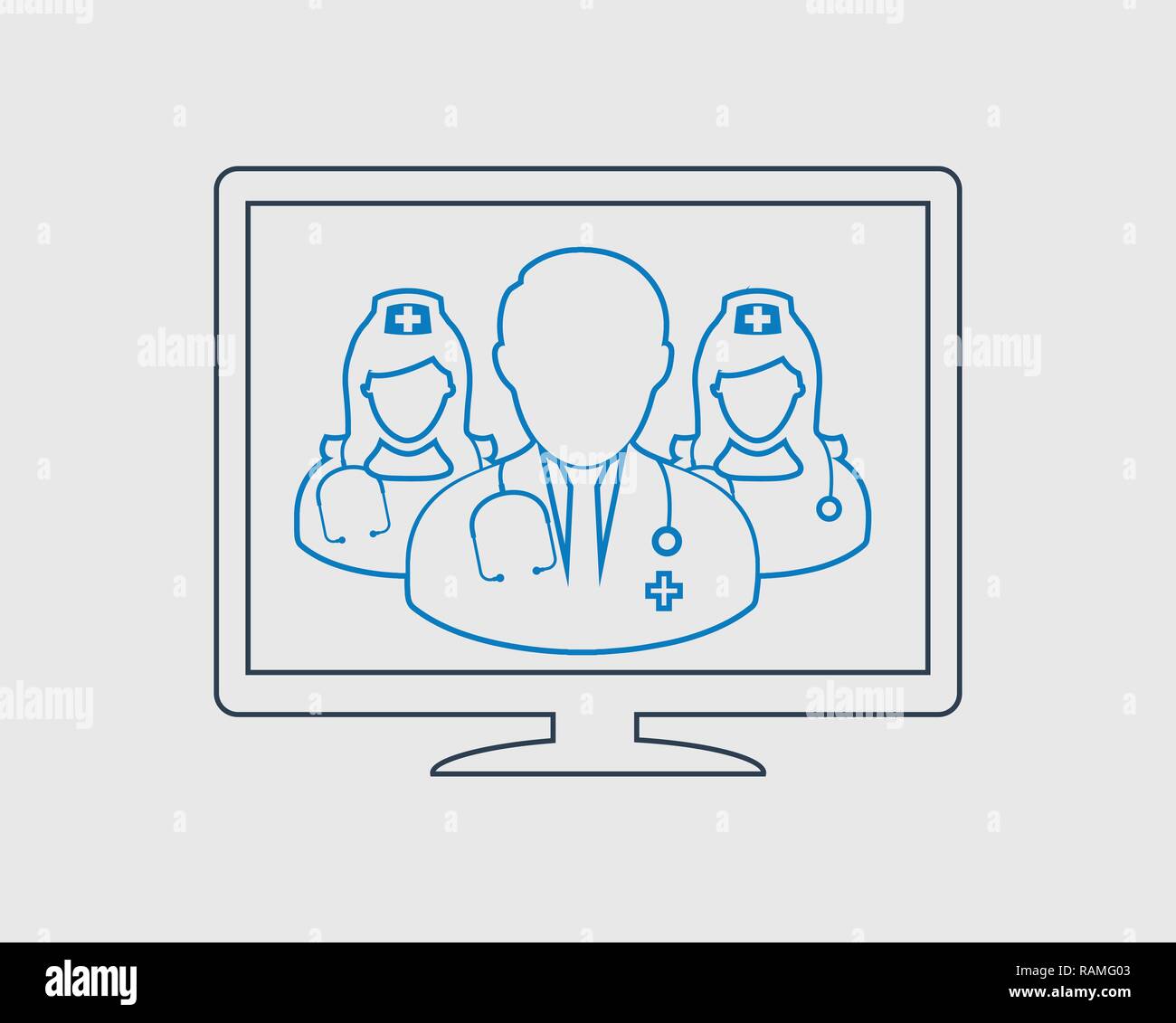 E-Medical Help line Icon on gray background Stock Vector