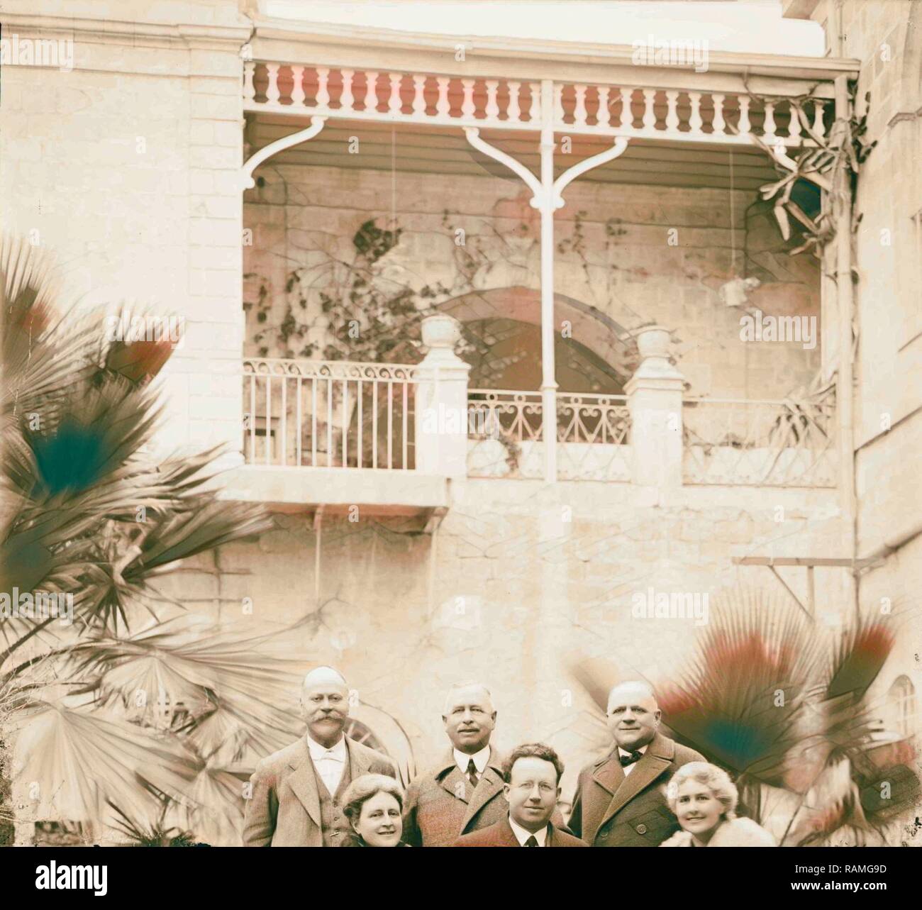 Dr. Harry Emerson Fosdick visit to American Colony. H.E.F. in center