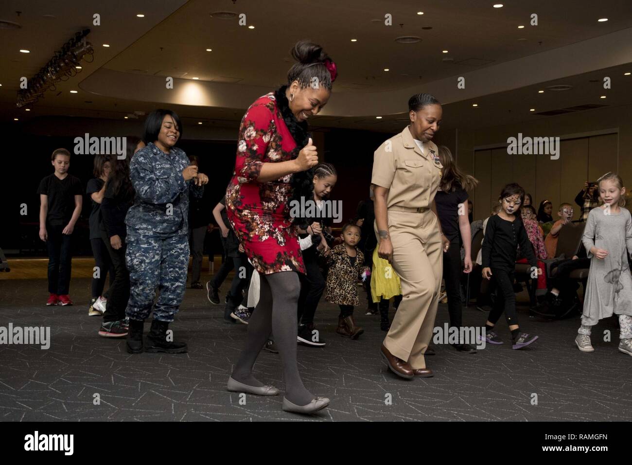 NAVAL AIR FACILITY ATSUGI, Japan (Feb. 22, 2017) Arlinda Colav, center left, an educator from