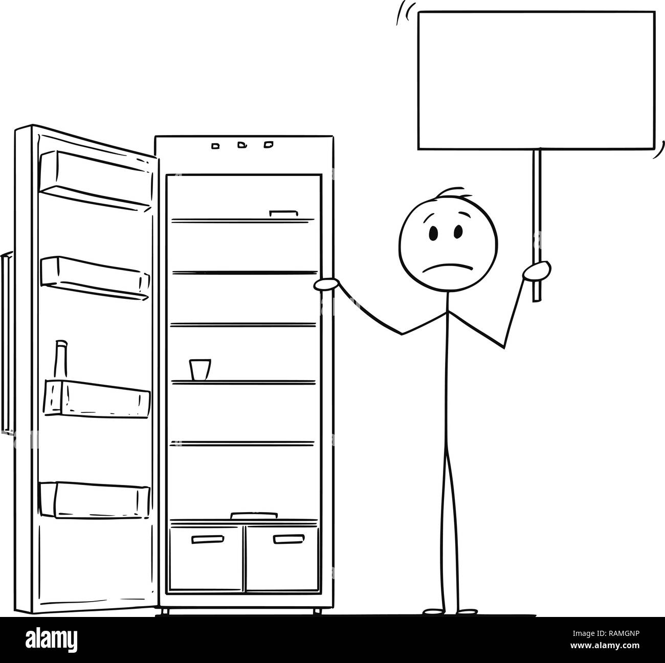 Cartoon of Hungry Man Holding Empty Sign and Empty Fridge or Refrigerator Stock Vector Image & Art - Alamy Cartoon of Hungry Man Holding Empty Sign and Empty Fridge or Refrigerator Stock Vector Image & Art - Alamy