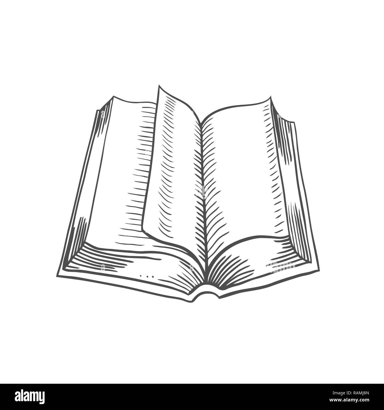 Open Book Drawing By Hand Drawing Stock Photo 2297409793