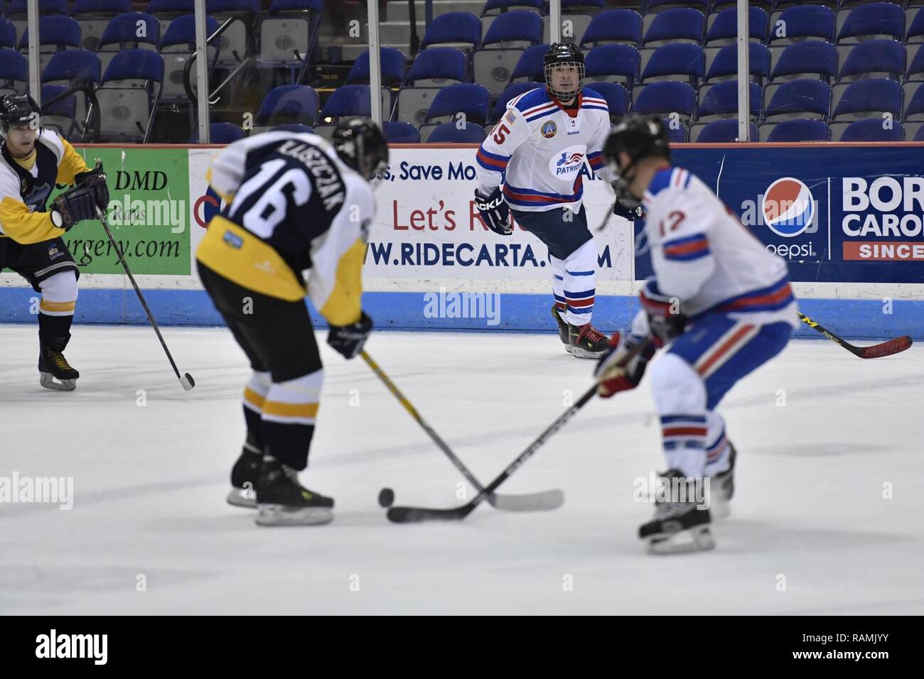 Members of the Charleston Patriots and the Charleston Enforcers play