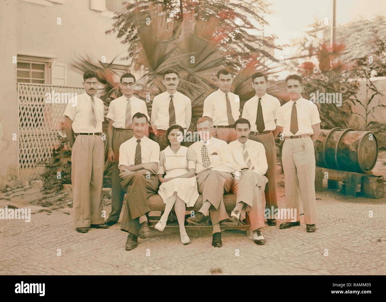 Dr. Bogis & group of doctors, Tripoli, American Mission Hospital. 1940, Lebanon, Tripoli