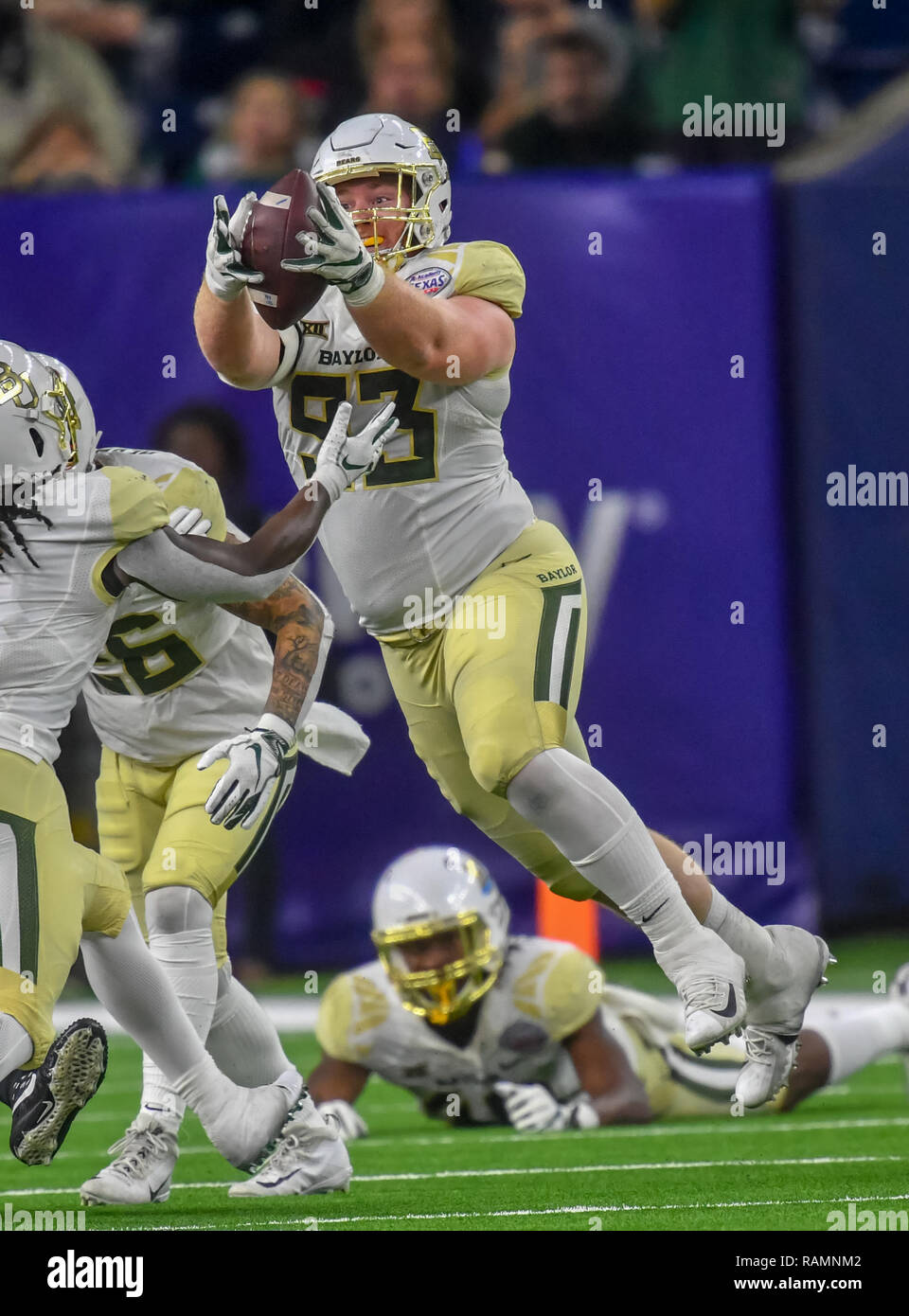 December 27, 2018 Houston, TX...Baylor Bear lineman, James Lynch (93) , in action at the NCAA football Academy Sports and Outdoors Texas Bowl game between the Baylor Bears and the Vanderbilt Commodores at NRG Stadium in Houston, TX. (Absolute Complete Photographer & Company Credit: Joe Calomeni / MarinMedia.org / Cal Sport Media) Stock Photo