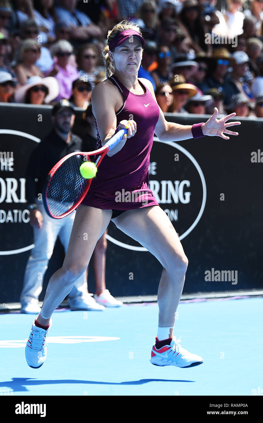 Auckland, New Zealand. 4th January 2019, ASB Tennis Centre, Auckland, New  Zealand; ASB Classic Quarter Finals; Eugenie Bouchard from Canada Credit:  Action Plus Sports Images/Alamy Live News Stock Photo - Alamy