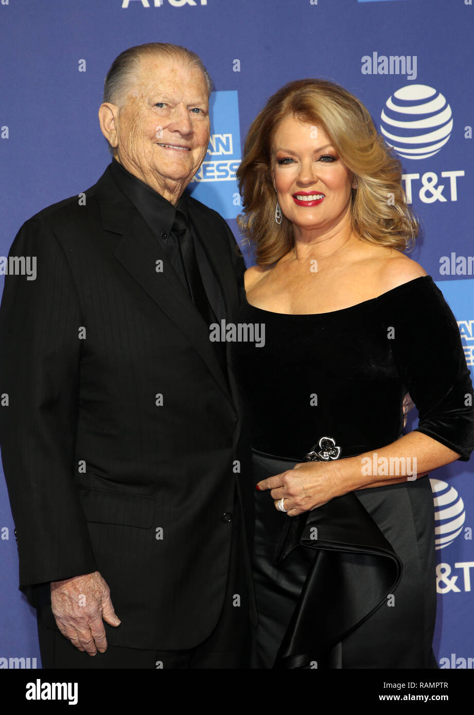 PALM SPRINGS, CA JANUARY 3 Burt Sugarman, Mary Hart, at the 2019