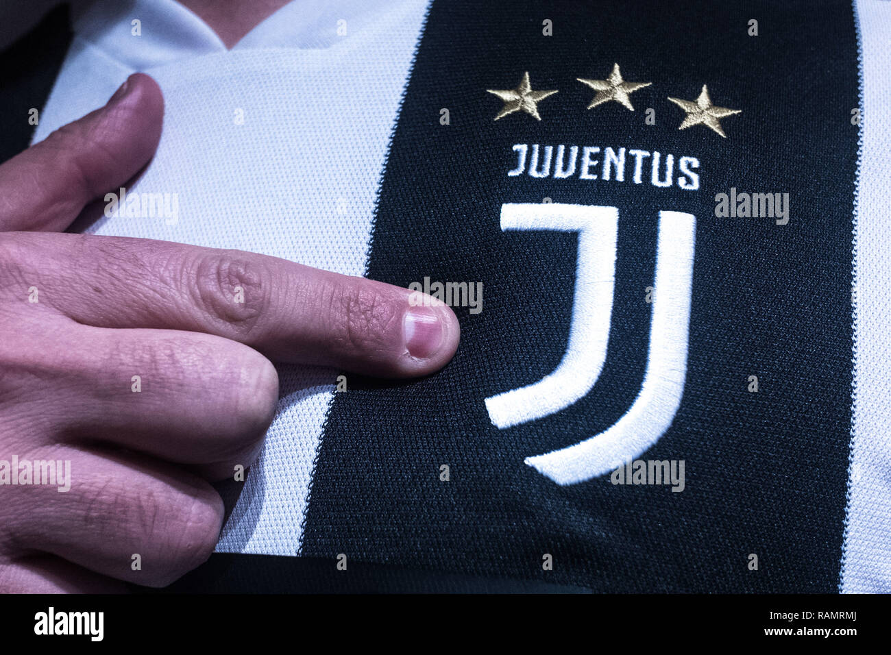 Italy 3rd January 2019 The New Juventus Logo Is Shown On