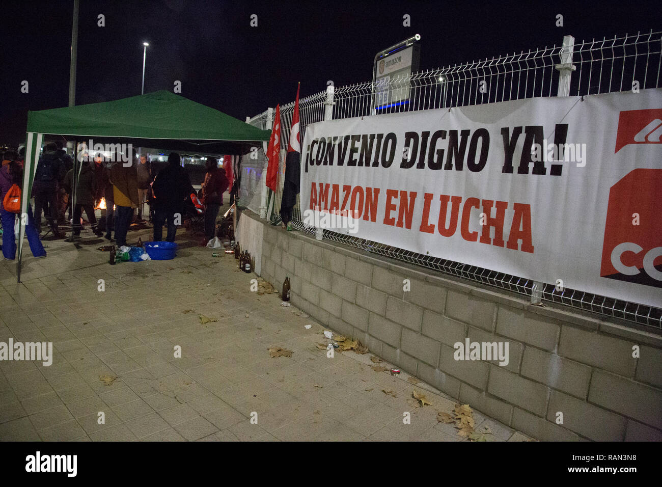 A Banner That Demands A Decent Labor Agreement Seen During A New