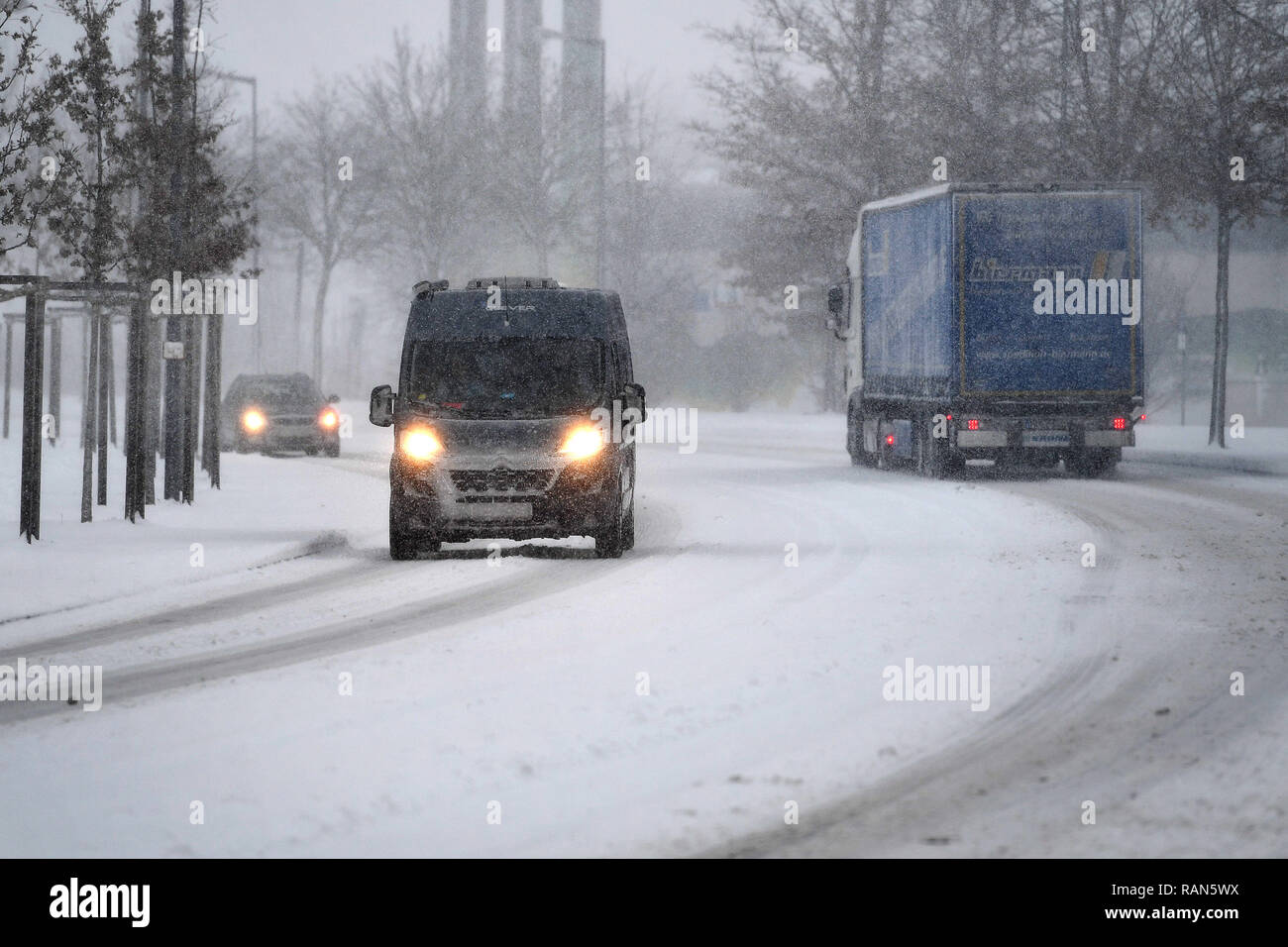 vans in snow