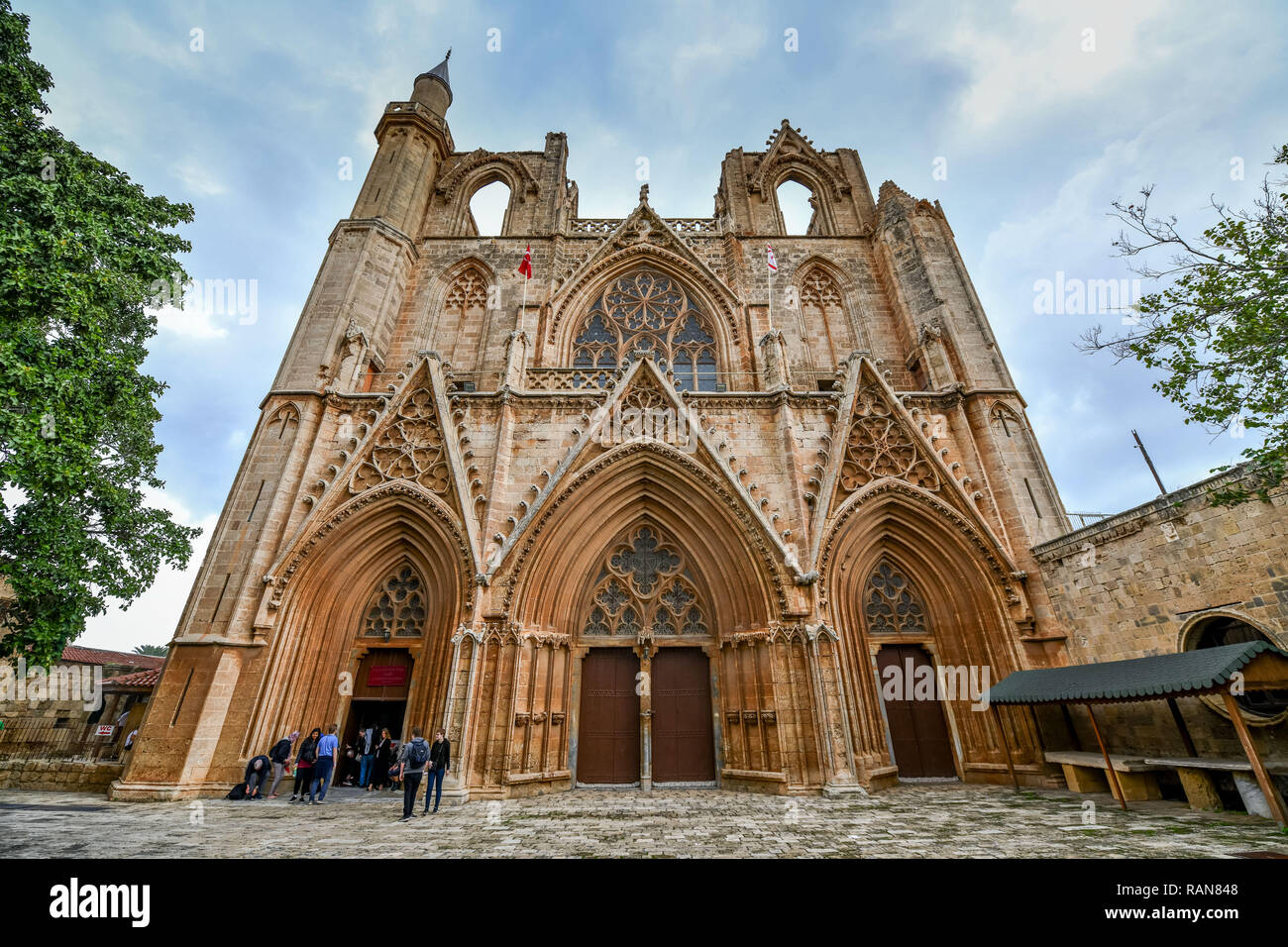 Cathedral Saint Nikolaus, Lala mosque, Famagusta, Turkish republic of north cyprus, Kathedrale St. Nikolaus, Lala-Moschee, Famagusta,Tuerkische Republ Stock Photo