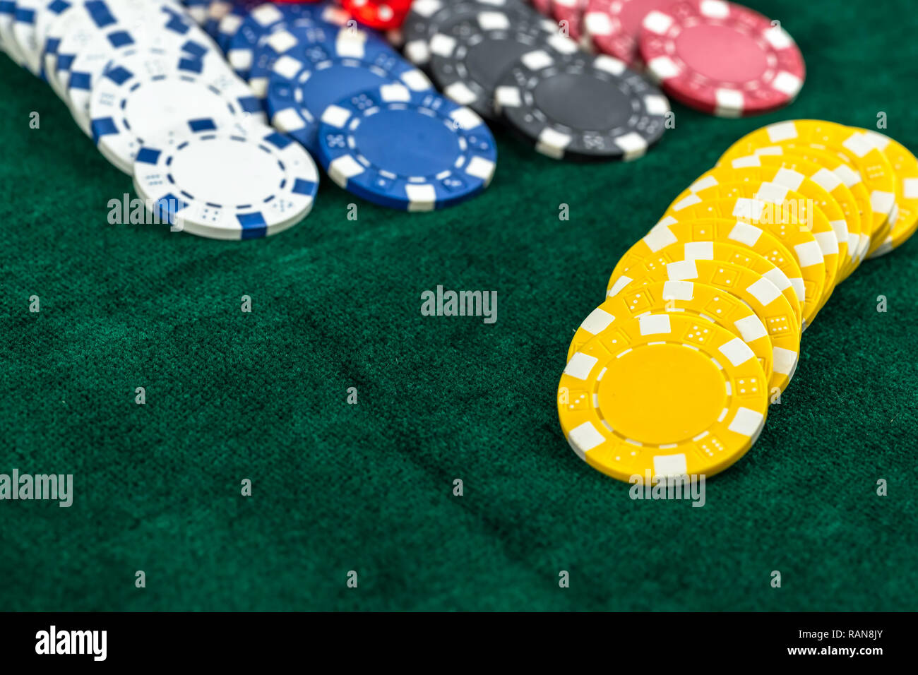 Gmabling Money Coins Chips on Game Table Photo Stock Photo - Alamy