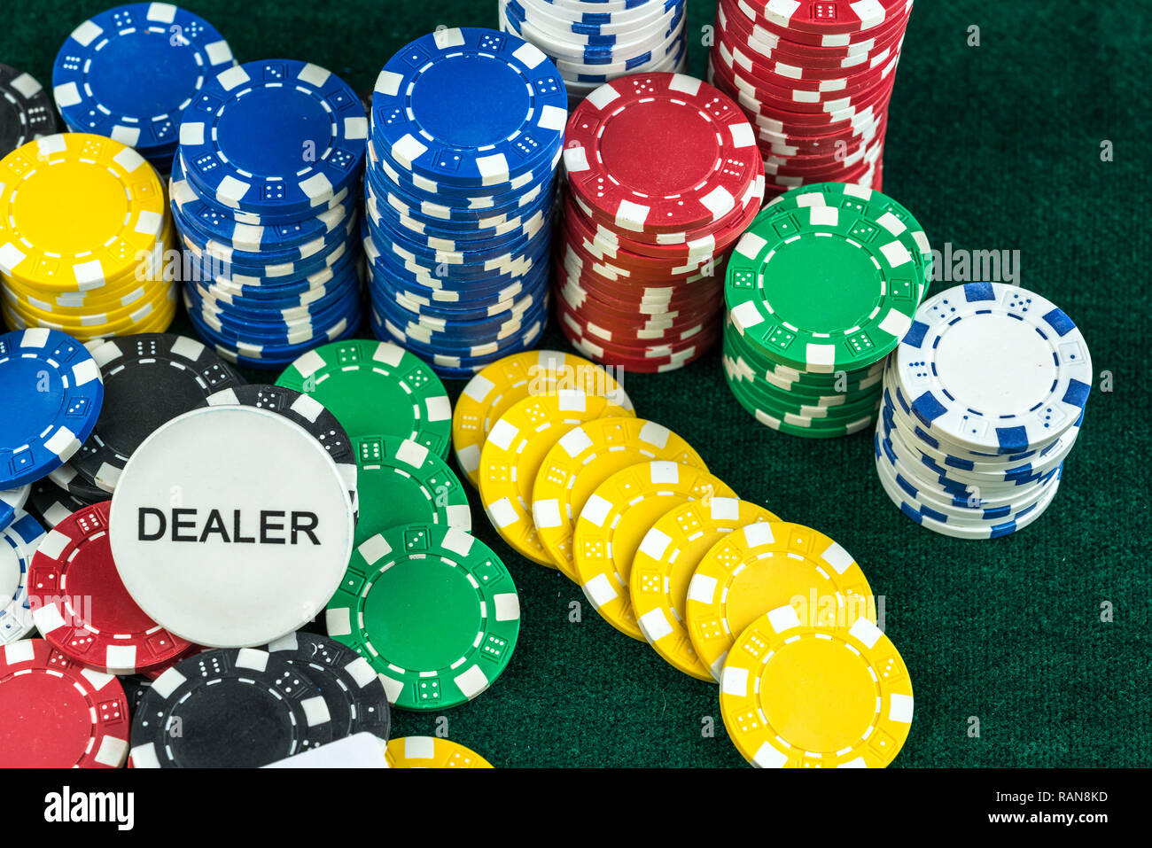 Gmabling Money Coins Chips on Game Table Photo Stock Photo - Alamy