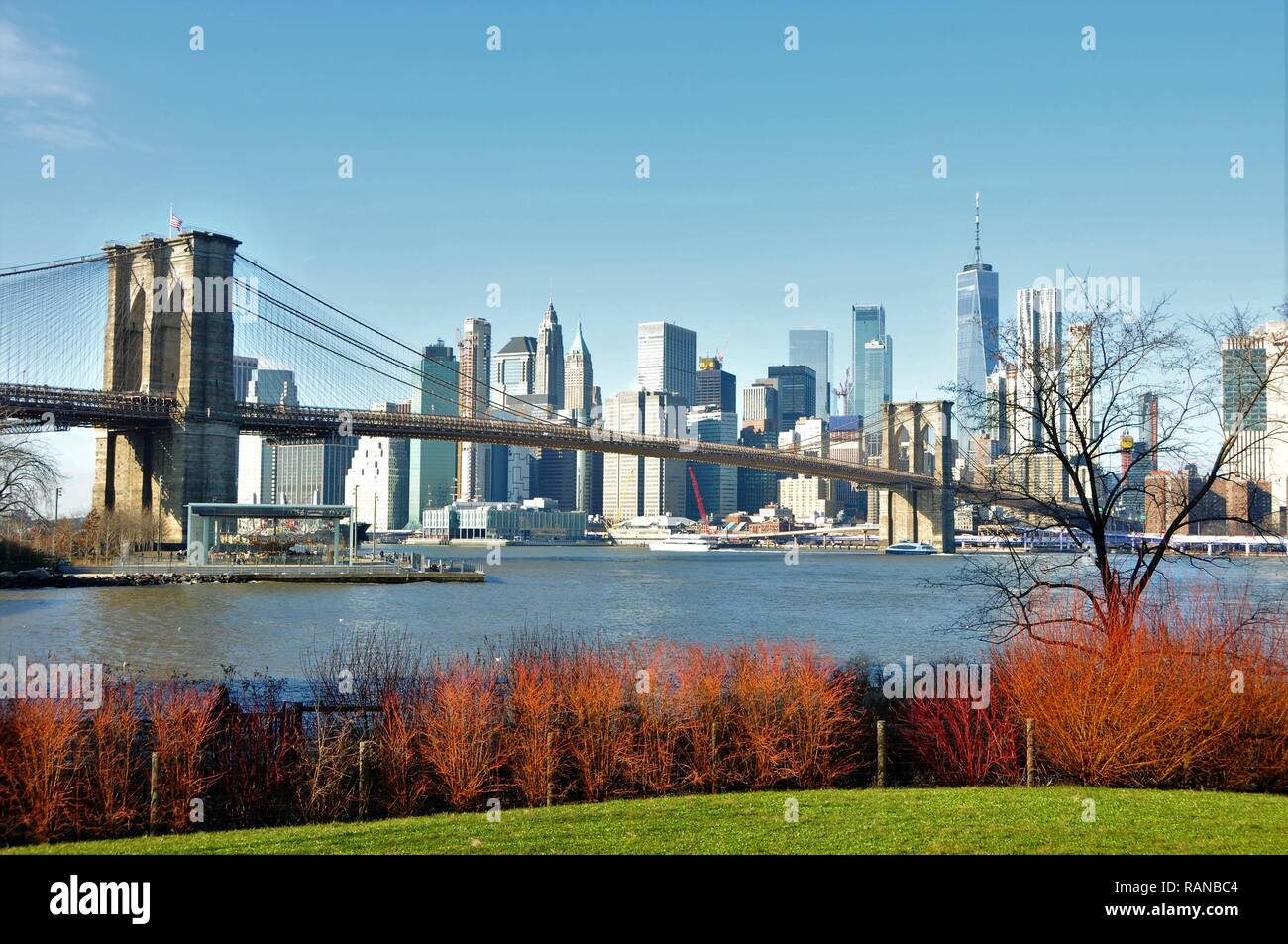 New York Skyline from Brooklyn Bridge Stock Photo - Alamy