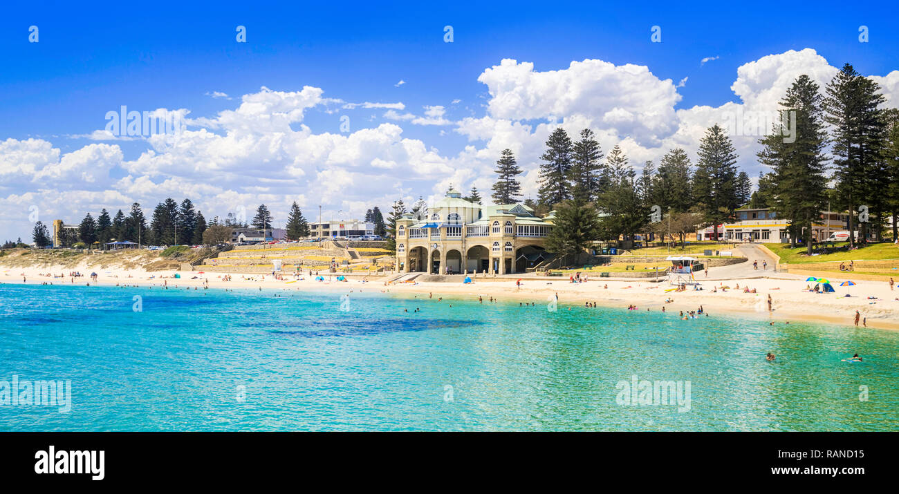 Cottesloe Beach on a beautiful and calm summer day afternoon. Perth, Western Australia Stock Photo