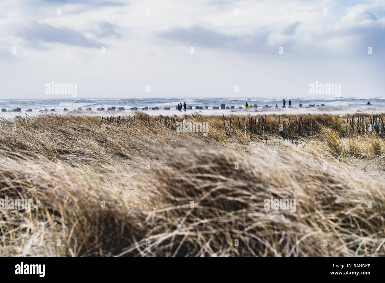 Stormy day at the beach in Sylt, Germany Stock Photo