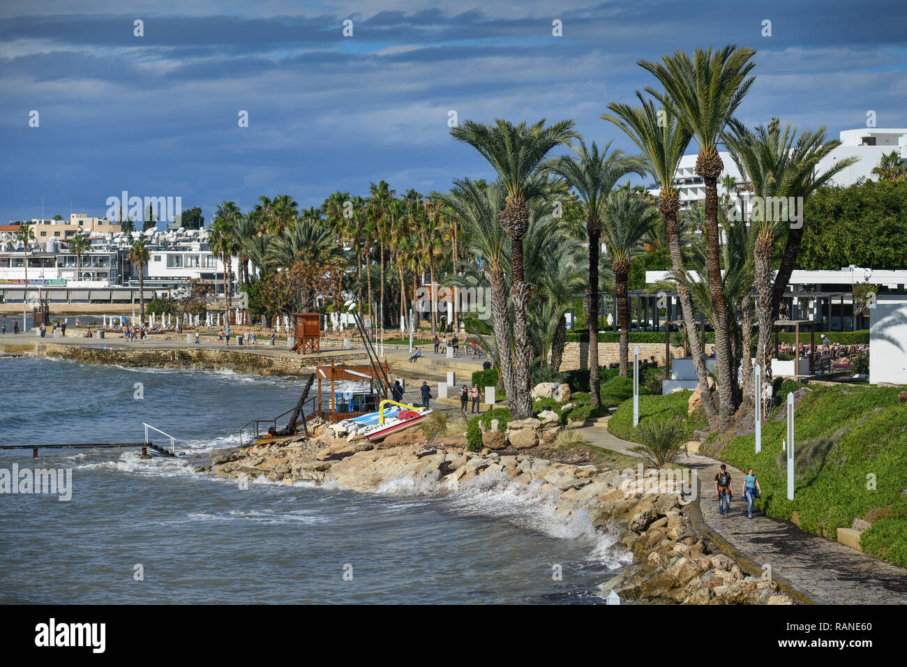 Promenade, Paphos, Cyprus, Zypern Stock Photo