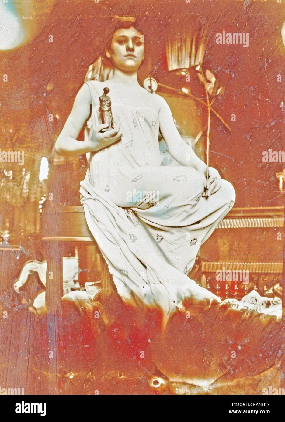 Woman figurine, Alfons Maria Mucha, Alphonse Mucha, Czech Art Nouveau 1895-1905. Reimagined by Gibon. Classic art reimagined Stock Photo