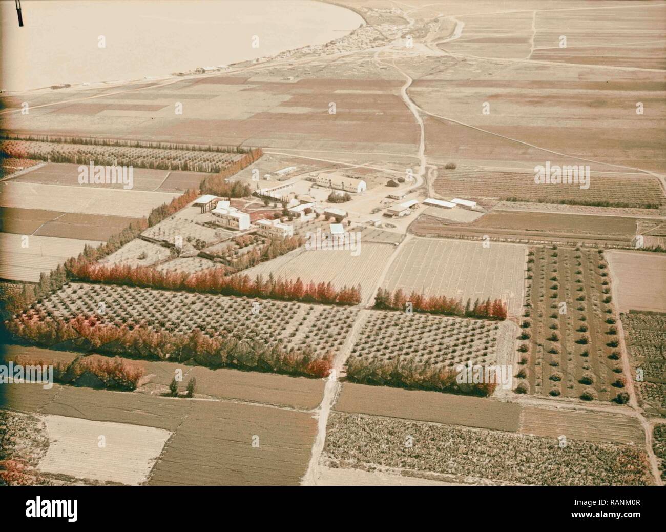 Air views of Palestine. Degania. Jewish agricultural colony. South end ...
