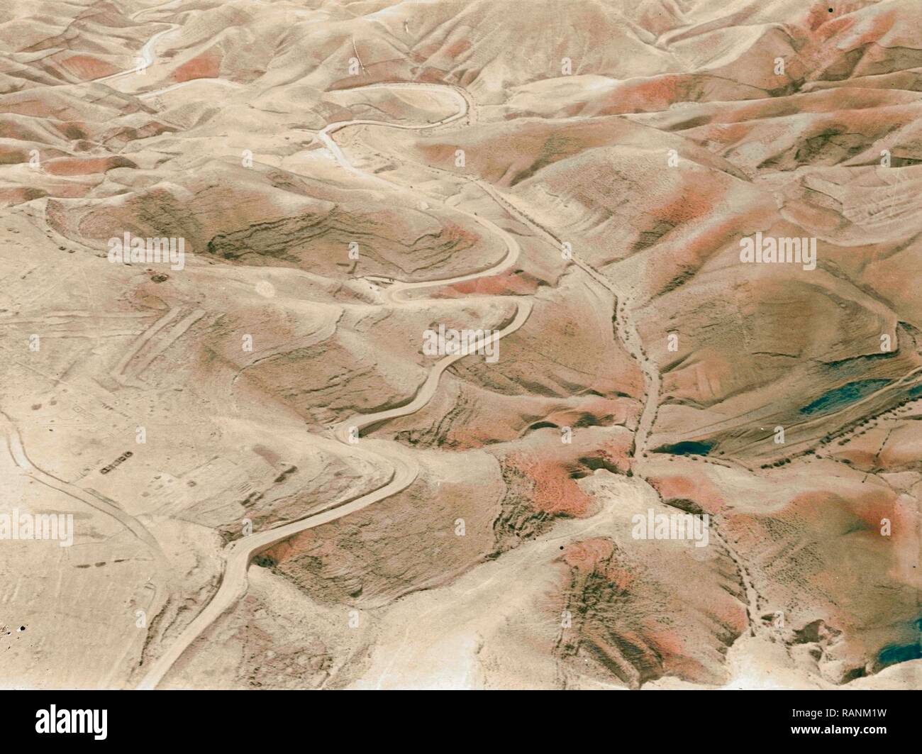 Air views of Palestine. Air route following the old JerusalemJericho