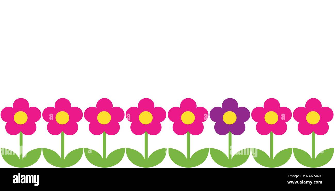 horizontal background with pink flowers vector illustration Stock Vector