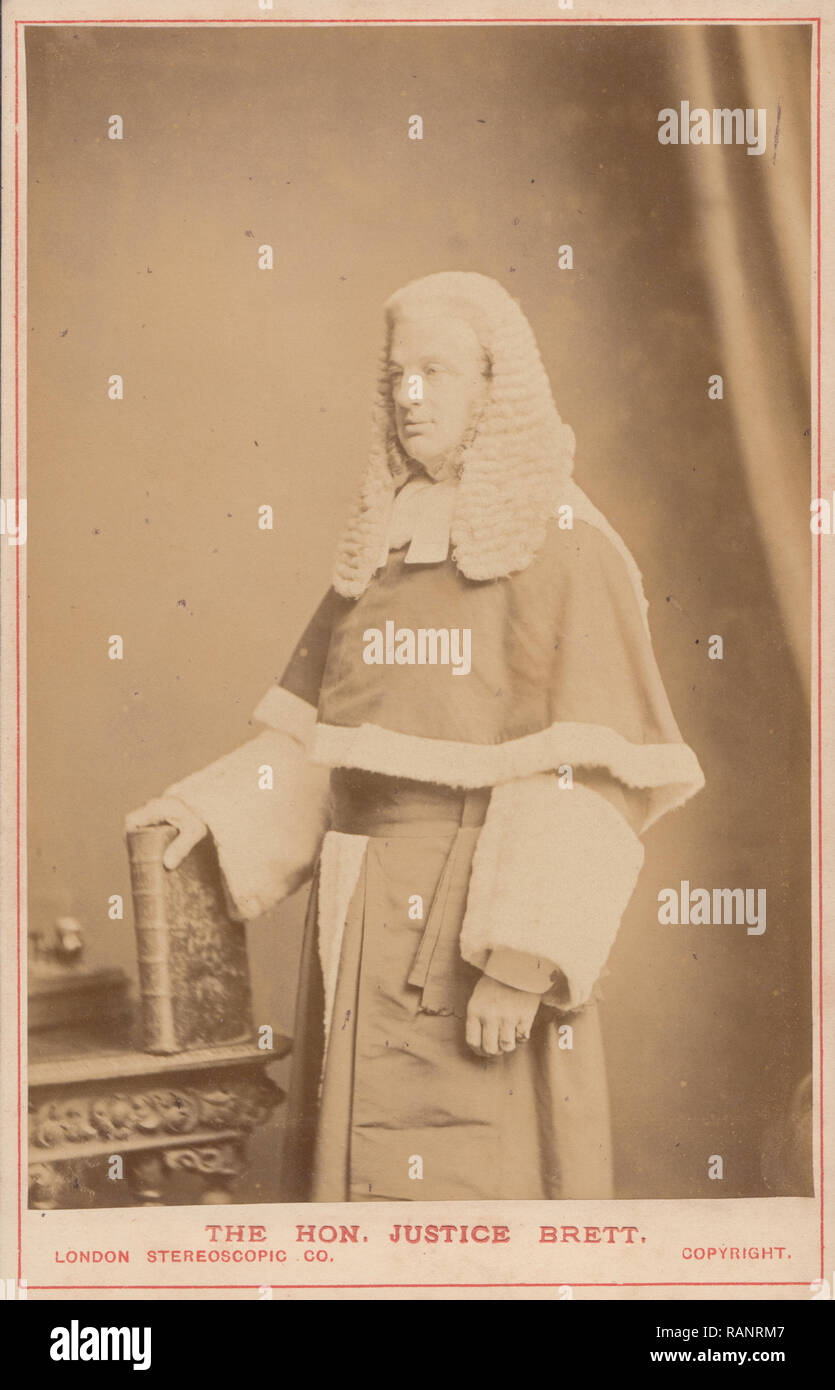 Victorian Judge Cabinet Card. Showing The Honourable Justice Brett. Stock Photo