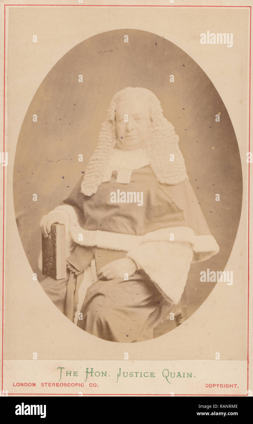 Victorian Judge Cabinet Card. Showing The Honourable Justice Quain Stock Photo