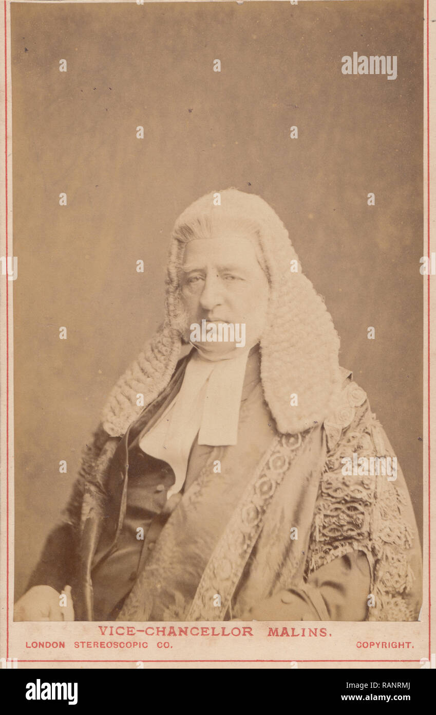Victorian Judge Cabinet Card. Showing Vice-Chancellor Malins. Stock Photo