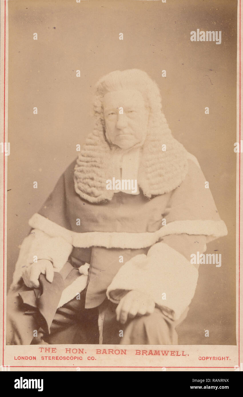 Victorian Cabinet Card Showing The Honourable Judge Baron Bramwell Stock Photo
