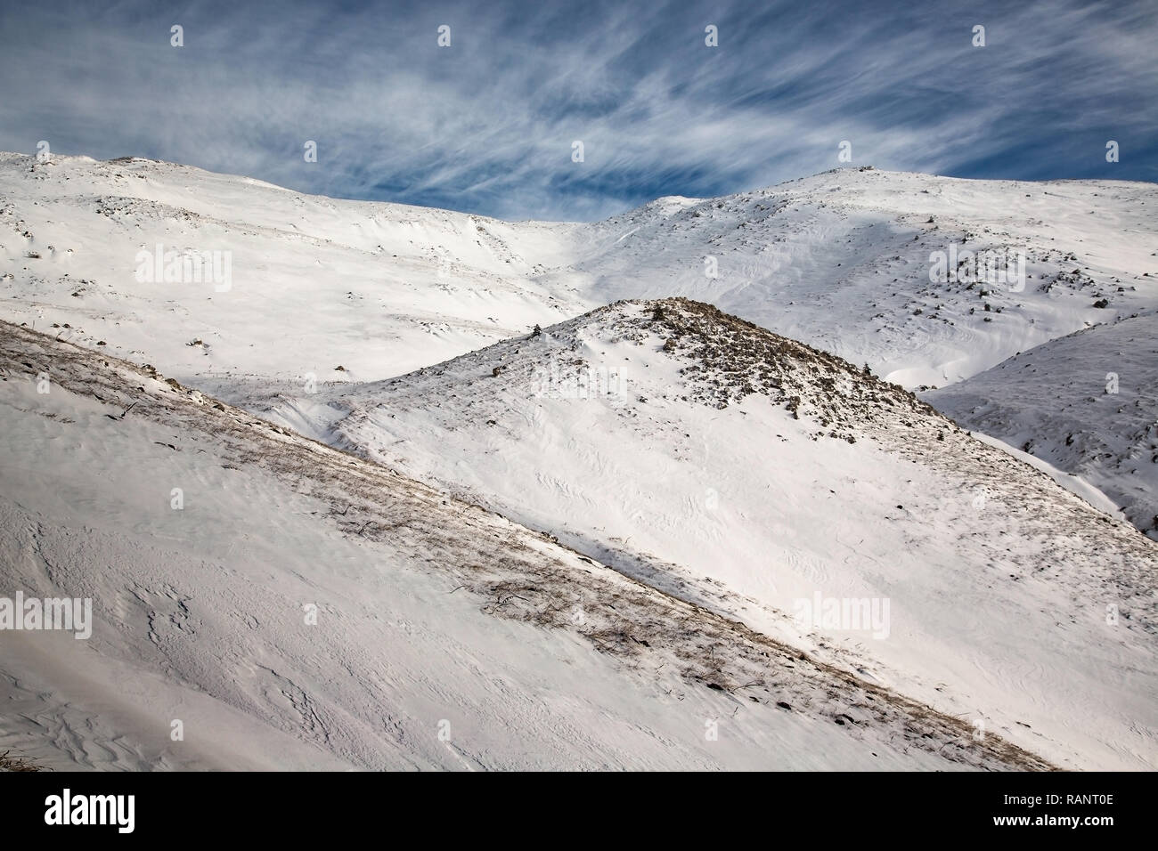 winter view of the summit hills of Monte Morrone, Abruzzo Stock Photo