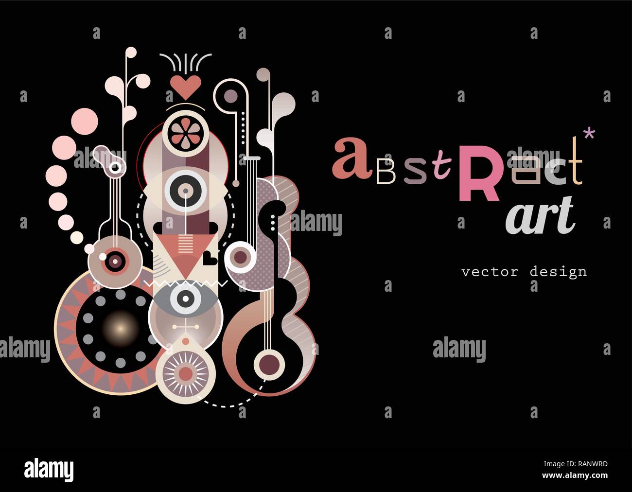 Colorful image on a black background Abstract Art Design vector